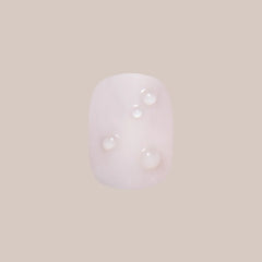 Milky 3D Bubbles - Press-On | Short | Squoval