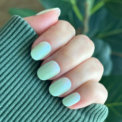 Minty Shimmer | Extra Short | Round - Tab Press-On