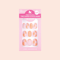 Sherbet Checker Party | Short | Round - Tab Press-On