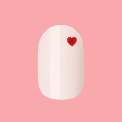 Red Hearts | Short | Round - Tab Press-On